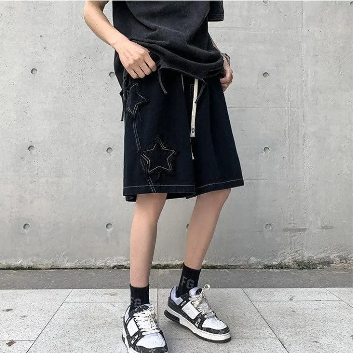 Brownm Star Embroidered Shorts