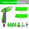 10-Mode Adjustable Garden Hose Nozzle With Coiled Spring Hose