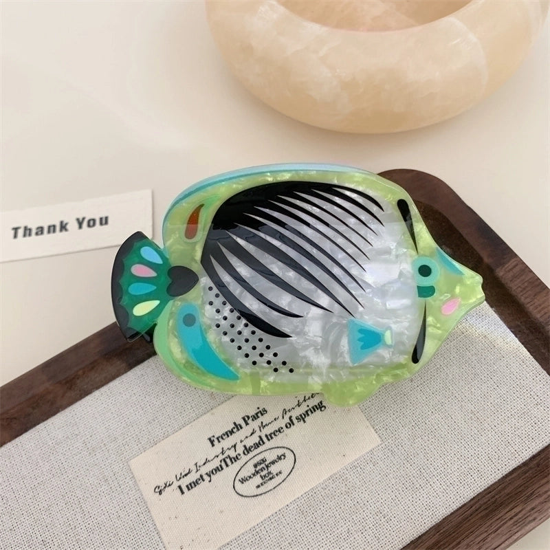 Women’s Minimalist Classic Style Fish Acetic Acid Sheets Hair Claws