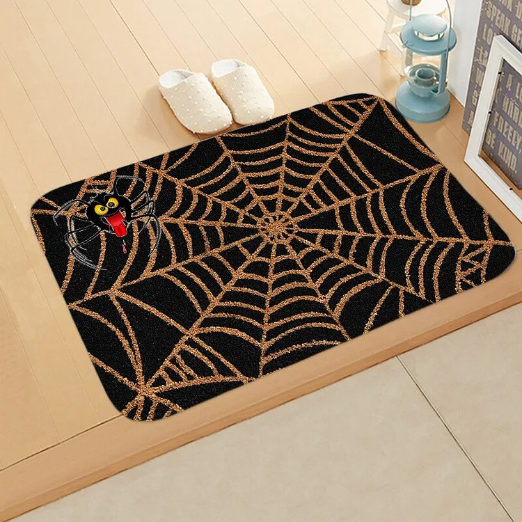 Halloween Horror Spider Web Entrance Doormat Home Decor Carpet for Living Room Kitchen Balcony Long Rugs Bathroom Non-slip Mat