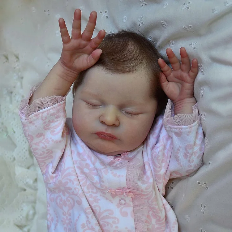 [Heartbeat💖 & Sound🔊] 20" Handmade Lifelike Reborn Newborn Baby Sleeping Girl Olinvar with Hand-Painted Hair