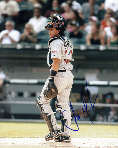 JOSE MORALES MINNESOTA TWINS ACTION SIGNED 8x10