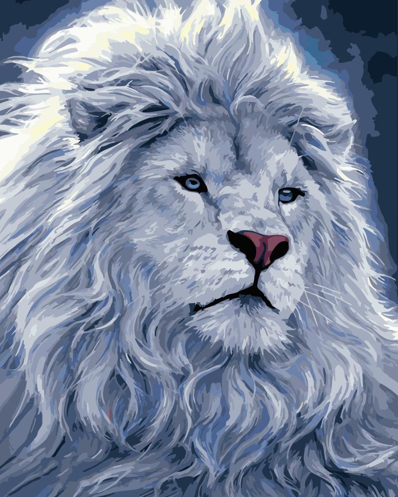 

White Majestic Lion – Paint By Numbers - 40*50CM, 501 Original