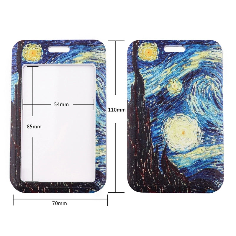 Art Style Van Gogh Lanyard Card Cover Student School Card Bus Pass Shuttle Card Access Control Card Double-sided Printed Mobile Phone Strap