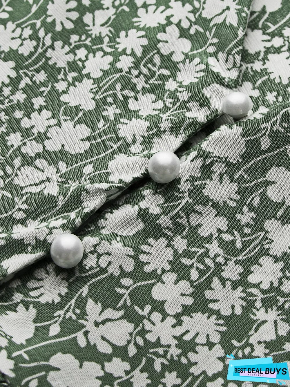 Boho Floral Print Short Sleeve Knee Length Dress