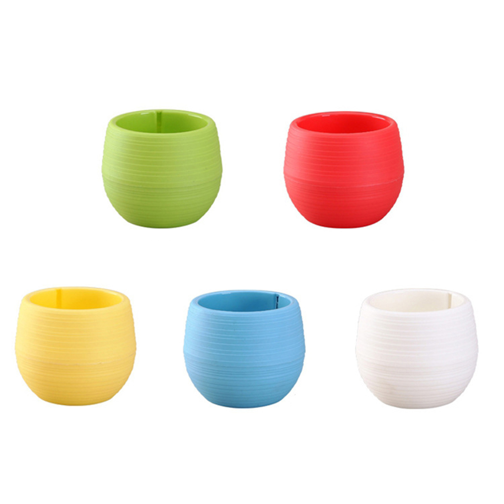 

Plastic Round Small Flower Pot Garden Unbreakable Bonsai Planter Pot Decor, White, 501 Original