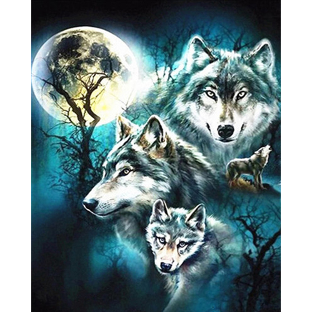 

40*50CM - Square Drill Diamond Painting - Wolf And Dead Tree, 501 Original