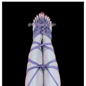 Pornhint BDSM Shibari, "KM01" 8.5"x11" print, Foot Fetish, Foot, BDSM art, Shibari Art, Erotic Art