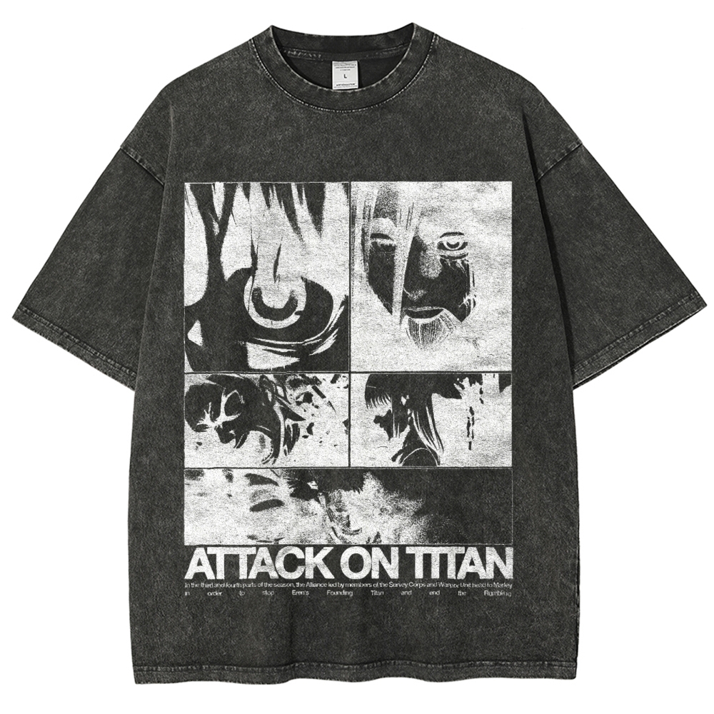 Attack On Titan Unisex Fit Washed T-Shirt 2503000046