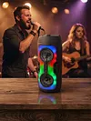 BT Portable Wireless Speakers with Mic & Radio Stereo Subwoofer Music Player RGB Colorful Light Soundbar Column For Home Use/Square Dancing/Karaoke