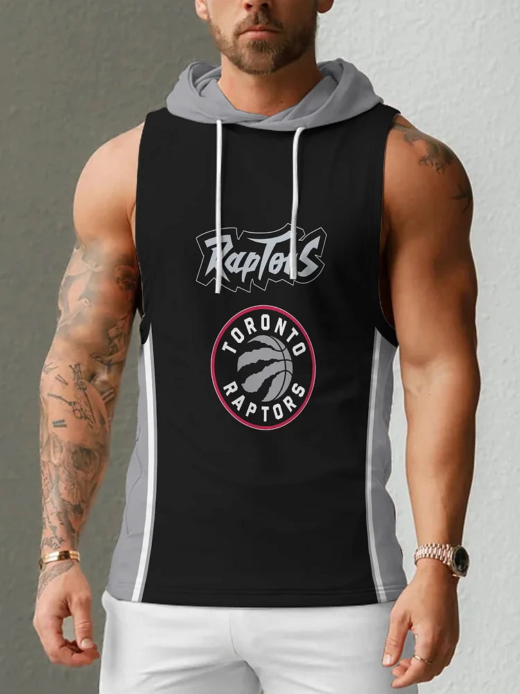 Toronto Raptors Men's Casual Comfy Sleeveless Hooded Tank Top
