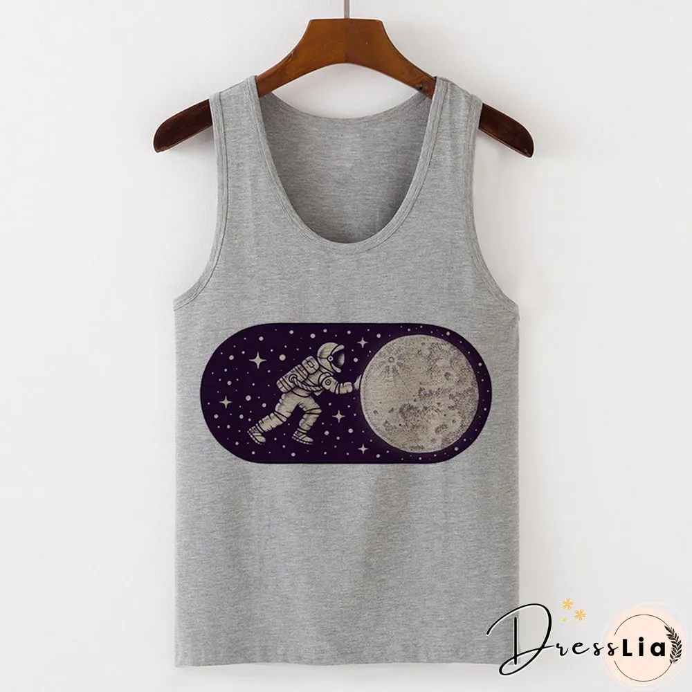 Womens Sexy Vest Tank Tops T-Shirt Summer Camisole Universe Print Fashion Streetwear