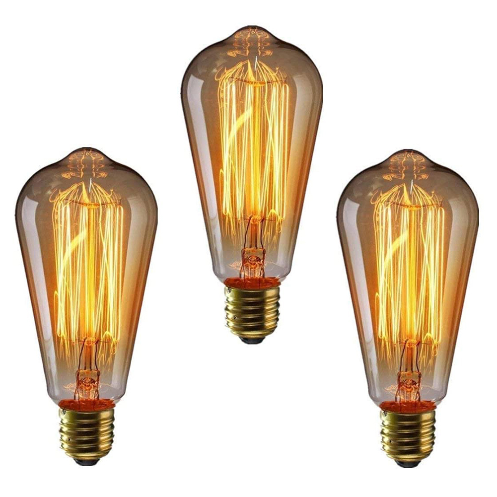 

85V 240V 7W E27 Edison Bulb Retro Filament Ampoule Vintage Lamp (3pcs), 501 Original