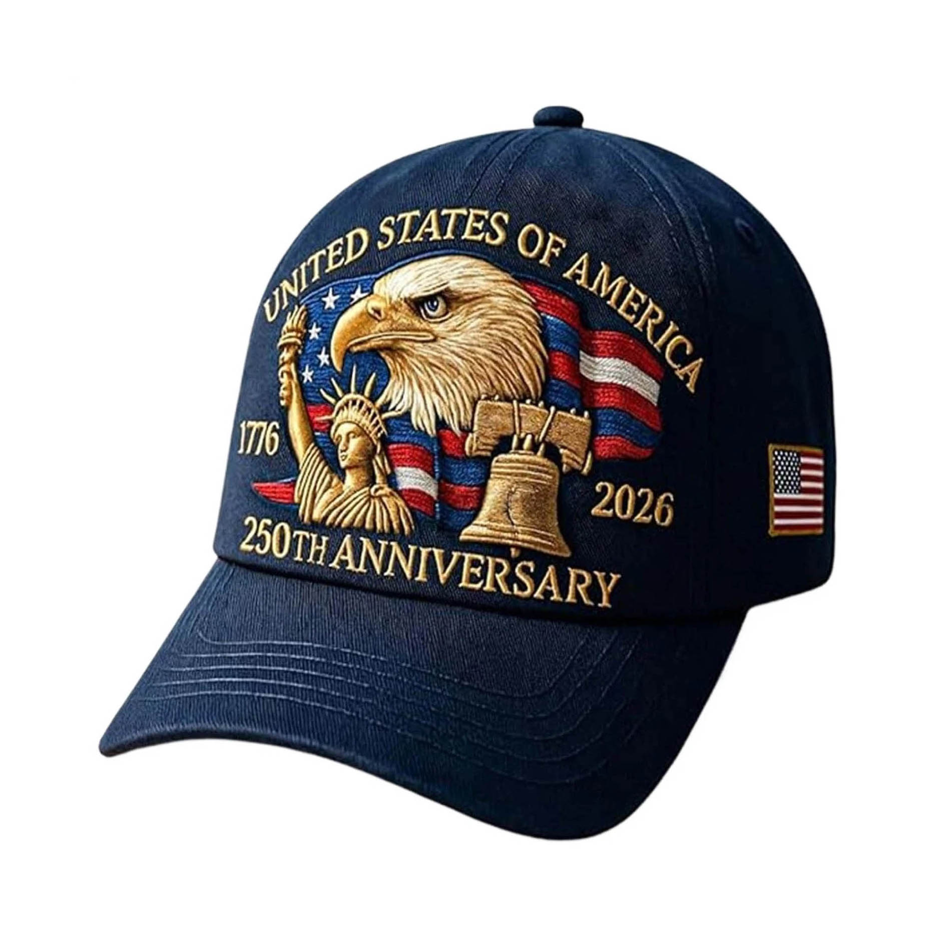 Unisex 250th Anniversary 1776 Eagle American Flag Print Baseball Hat - Helixace