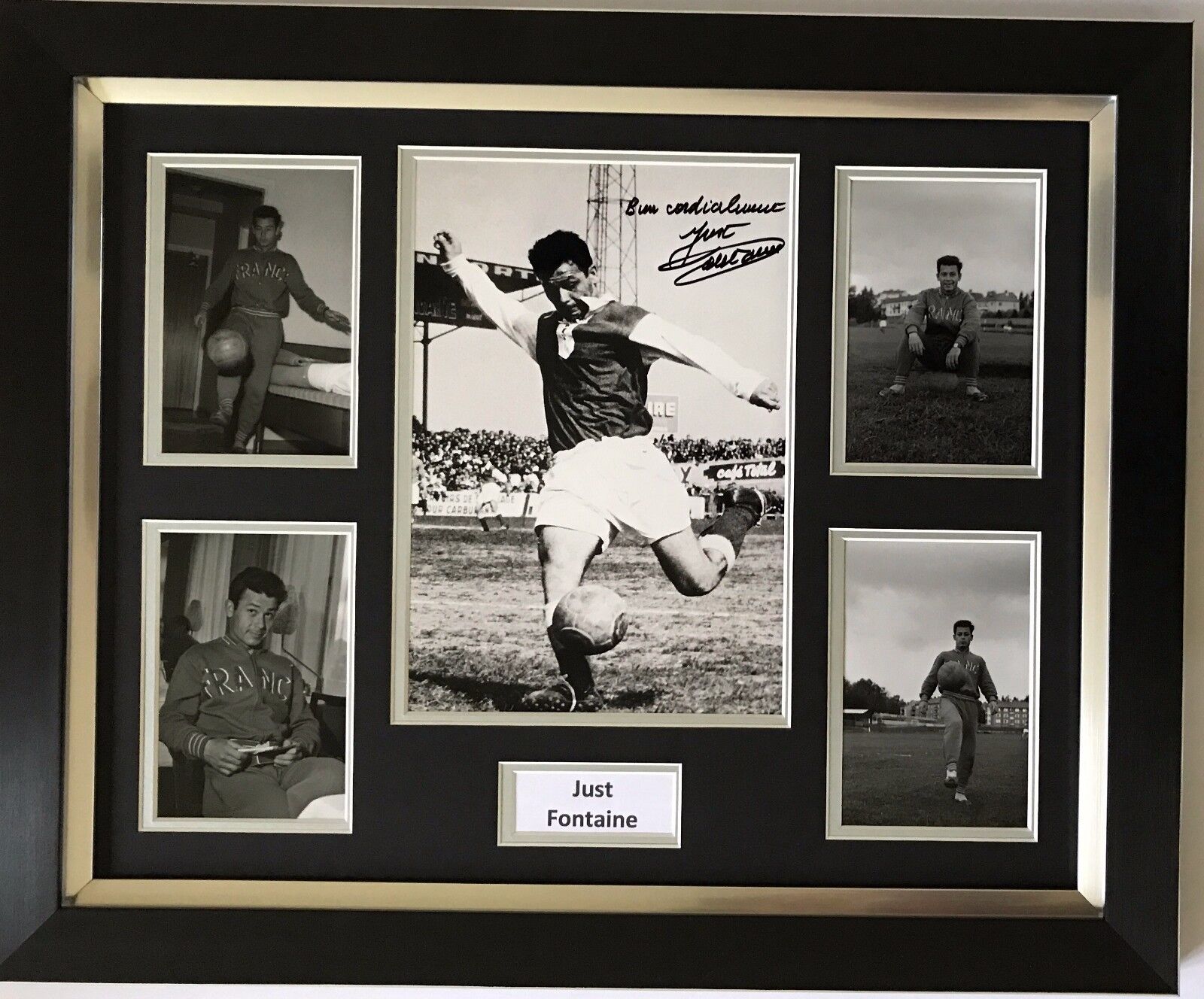 JUST FONTAINE HAND SIGNED FRANCE FRAMED Photo Poster painting DISPLAY 1.