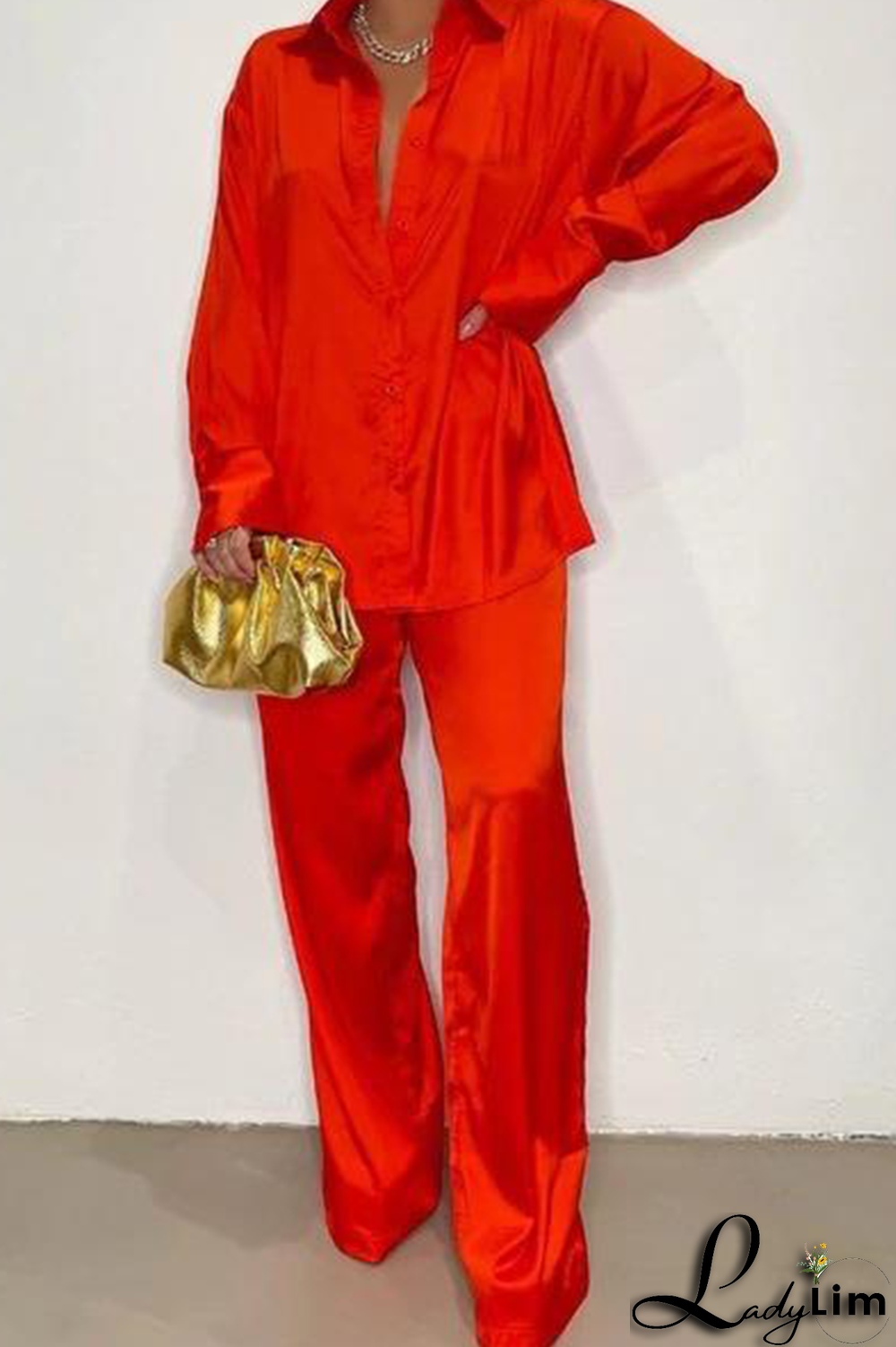 Coffee Casual Solid Patchwork Turndown Collar Long Sleeve Two Pieces