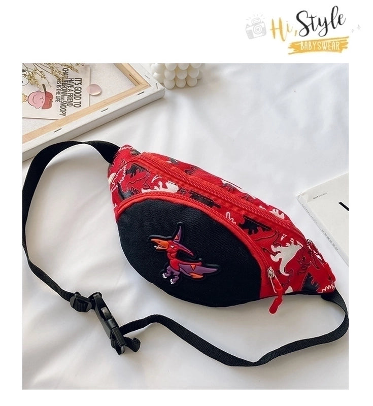 Kid’S Small Nylon Dinosaur Cute Zipper Fanny Pack