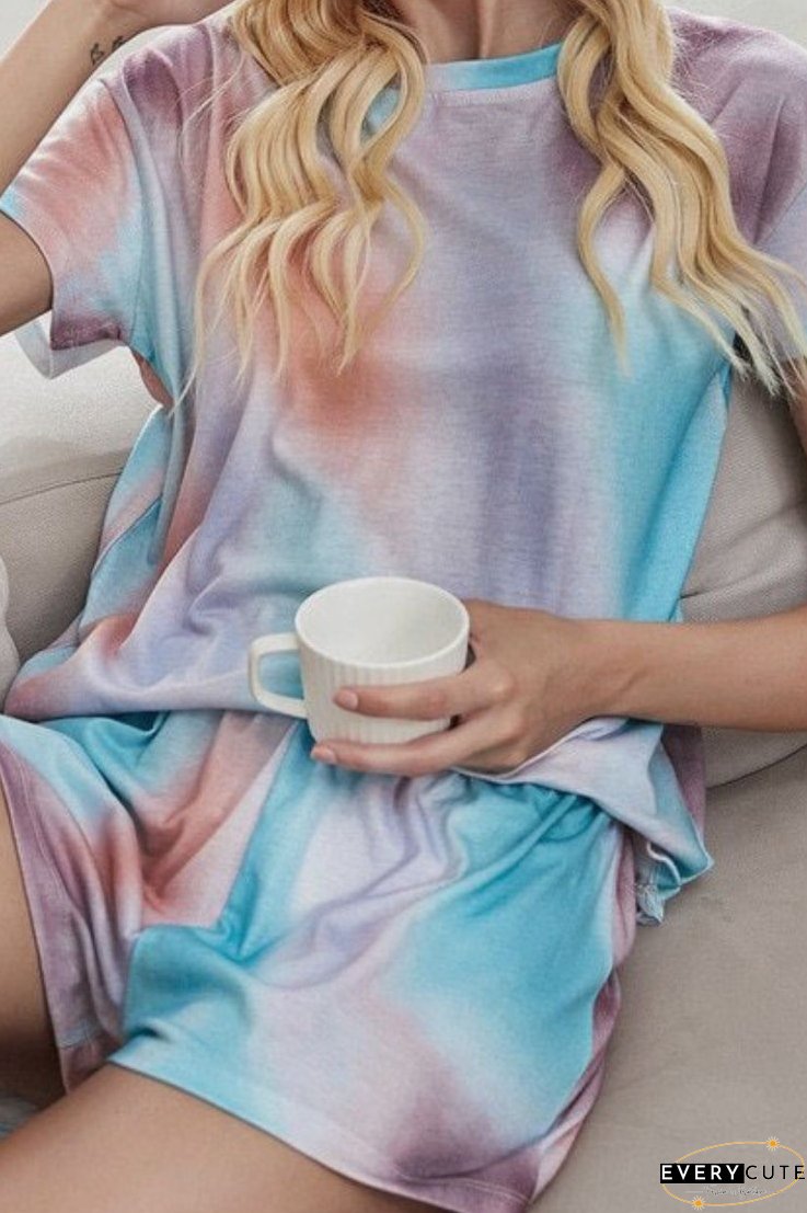 Tie-dye Round Neck Two-Pieces Set