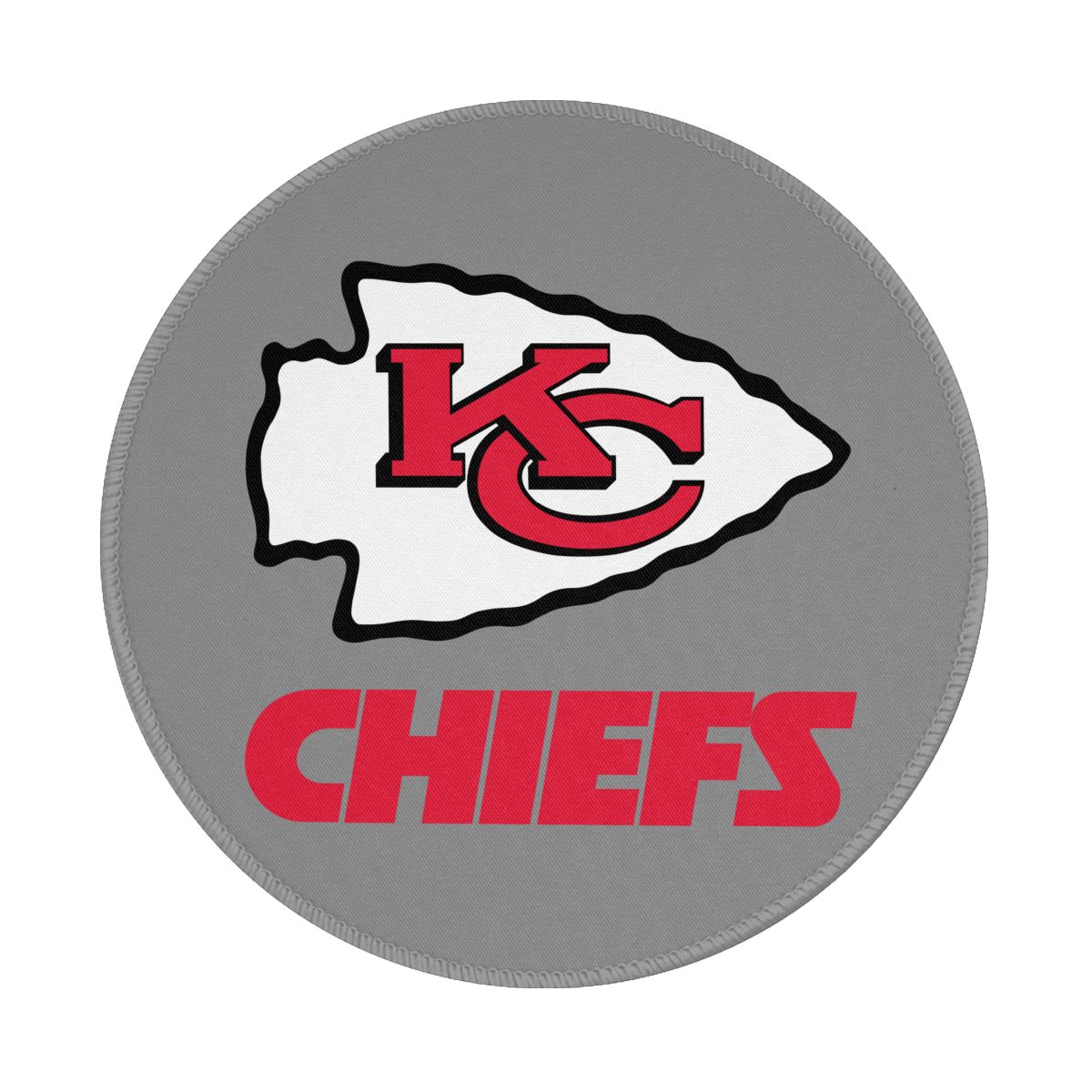 Kansas City Chiefs Logo Waterproof Round Mouse Pad for Wireless Mouse