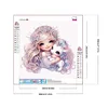 Fille rose licorne-partial sp&eacute;cial diamant peinture-30 * 30cm