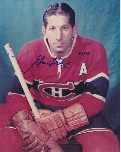 Elmer Lach Signed - Autographed Montreal Canadiens 8x10 Photo Poster painting - Hall of Famer