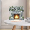 >SALE<Wooden Special Shaped Fireplace White Stockings Diamond Painting Table Ornament