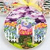 Purple Garden-DIY Embroidery Kit with Pattern Cotton Threads Needles Hoop 30*30cm/11.81*11.81in tapestrymarket