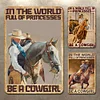 (US Only)3Pcs Vintage Western Cowboy Metal Tin Sign 2D Metal Wall Art Poster 30x40cm