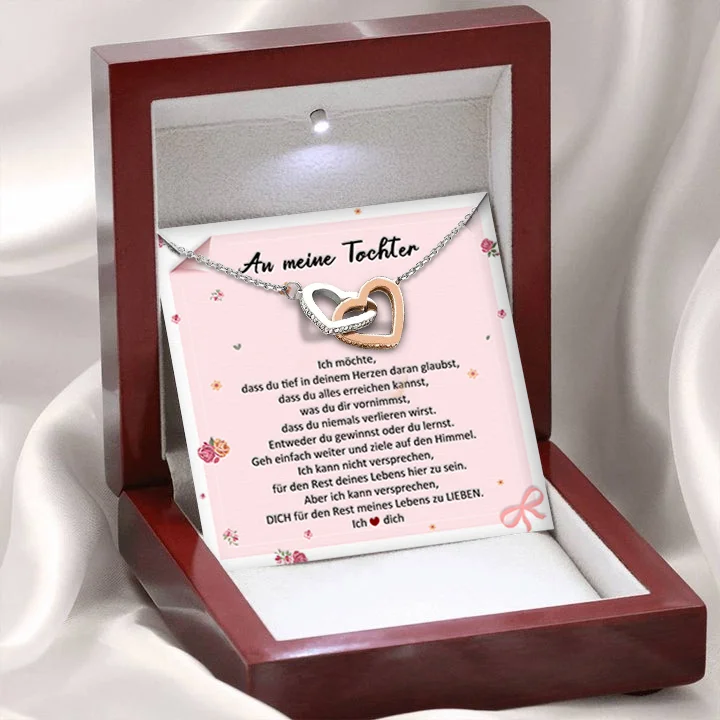 Kettenmachen 925 Sterling Silber Herz Halskette-An meine Tochter Ich liebe dich-Geschenk mit Nachrichtenkarte
