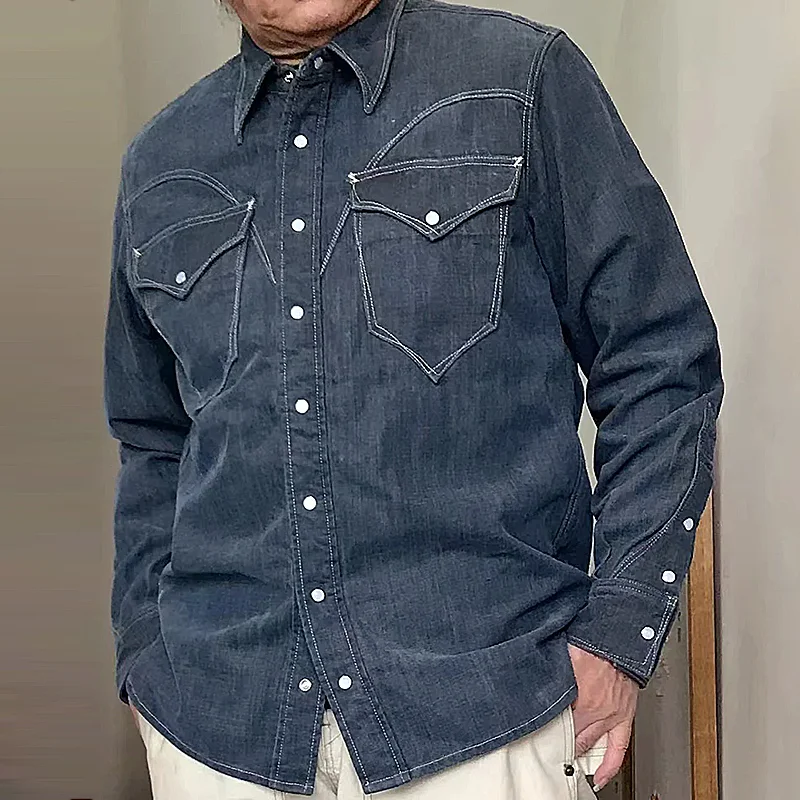 Vintage 11oz 3/1 Rht Brushed Denim Panel Shirt