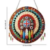 (US Only)Acrylic 2D Flat Indian Shield DIY Hanging Diamond Art Kits Wall Door Decoration