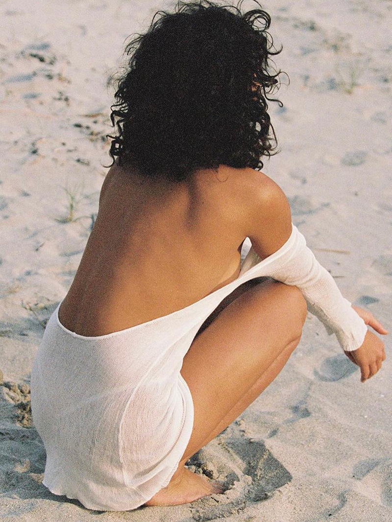 Ootddress White Summer Mini Dress Cover up Women Backless Beach Holiday Slim See-Through Dress Clothes Mesh Ladies Dress Cover up