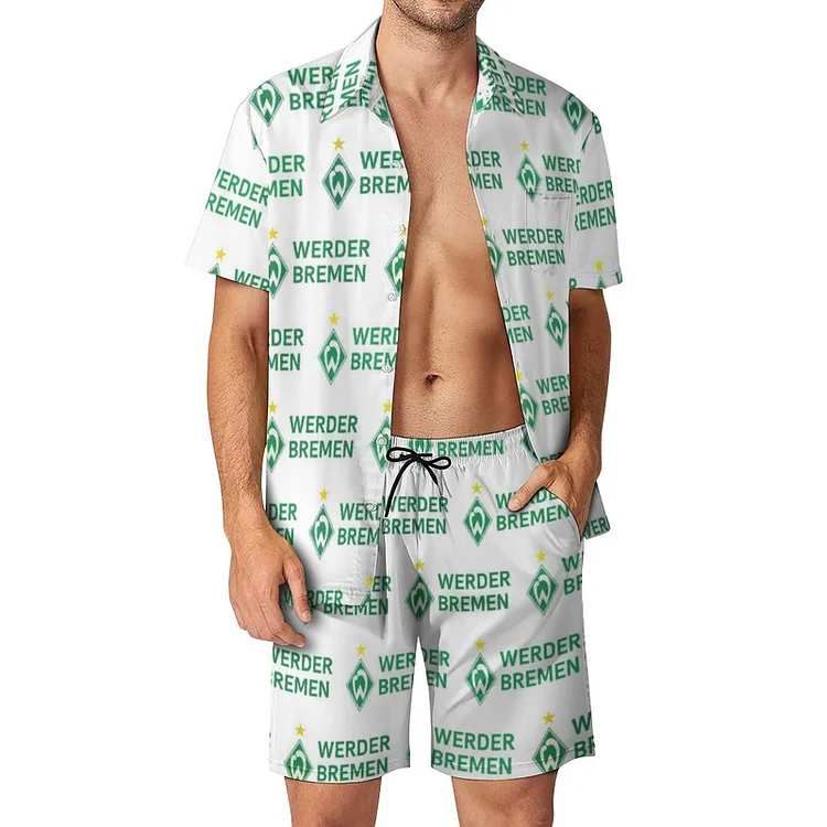 Werder Bremen Lässiges Strandbekleidungsset Kurzärmeliges Hemd Plus Strandhose