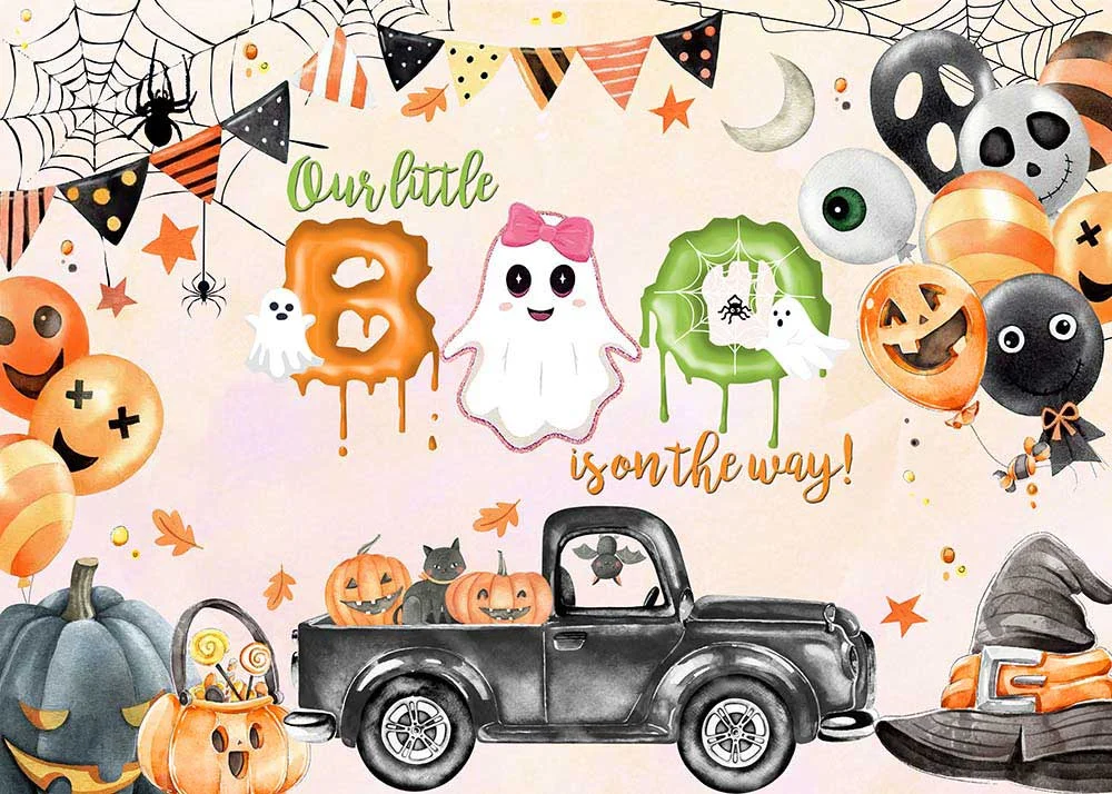 Our Little Boo Is On The Way Baby Shower Backdrop RedBirdParty