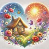 Heart-Shaped Flowers-11CT Stamped Cross Stitch 40*40cm/15.75*15.75in tapestrymarket