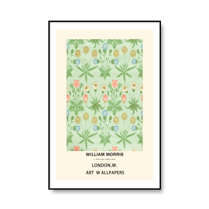 Vintage William Morris Poster and Print Bird Woven Wool Canvas Painting Daisy Wall Art Picture for Gallery Living Room Decor