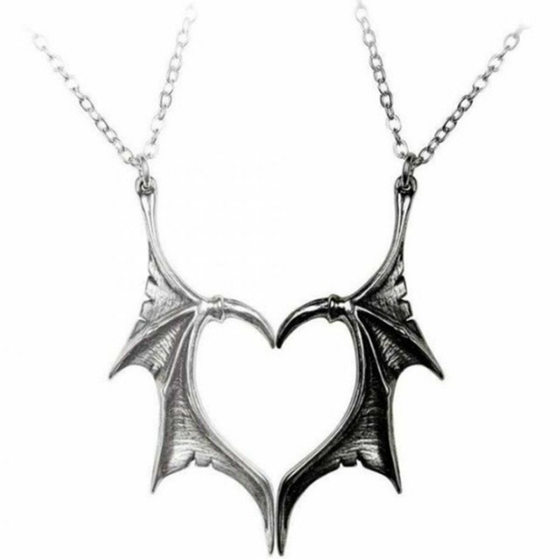 Bat Wings Love Couple Necklace Techwear Shop