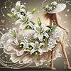 Flower Skirt Beauty-Partial Special Shaped Diamond Painting 30*30CM