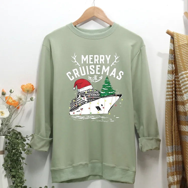 Merry Cruisemas Funny Cruise Ship Family Christmas Women Casual Sweatshirt-Annaletters