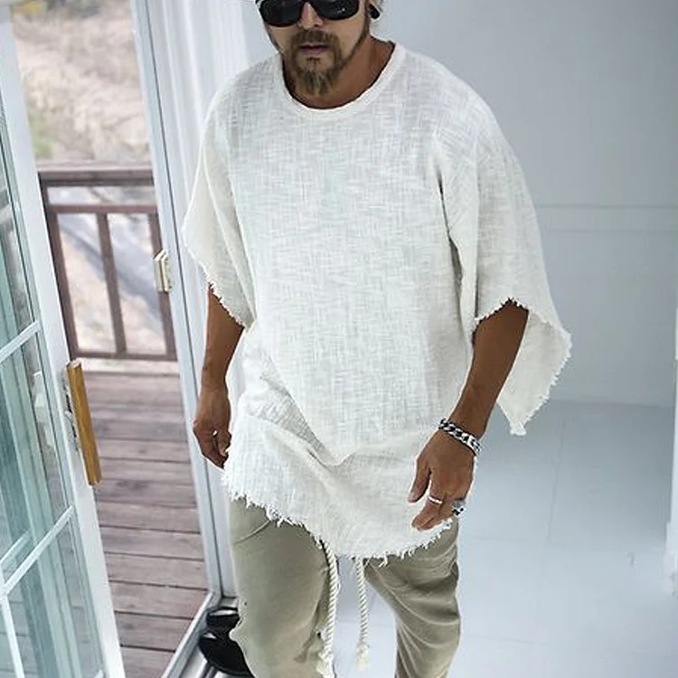 Mens Cotton And Linen Holiday Beach Shirt d382