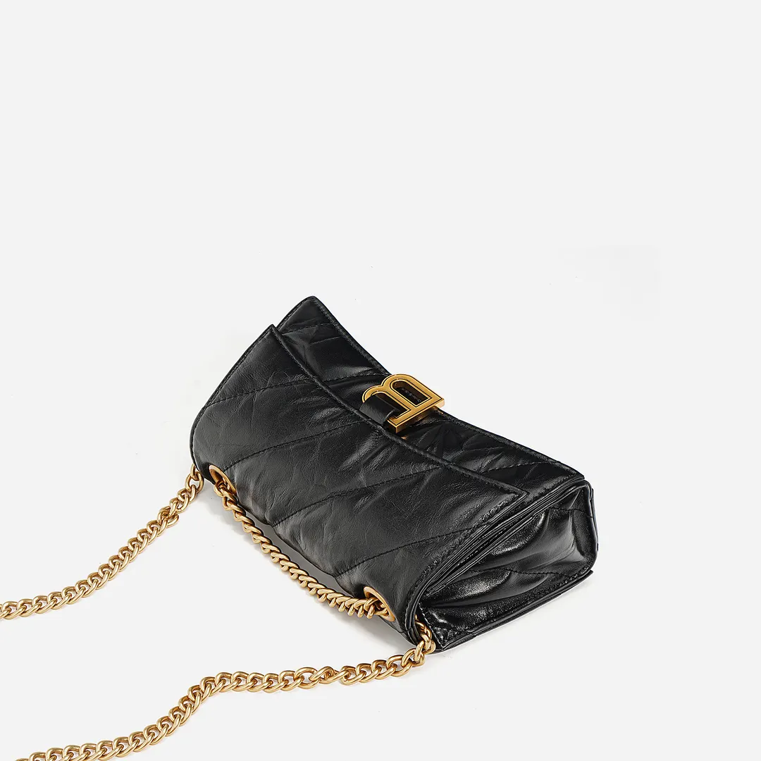 Box Calfskin Bags Aged Gold Hardware Hourglass Wallet On Chain-vocosishoes
