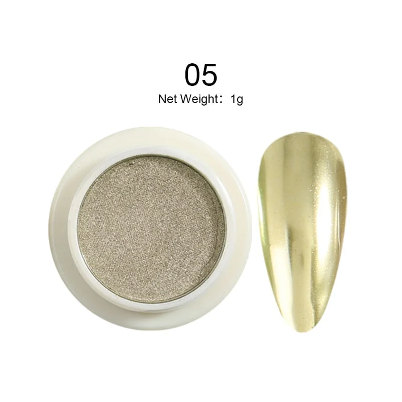 1 Box Solid Mirror Nail Glitters Powder Dust for Metal Nail Art Nail Powder Chrome Pigment DIY Nail Art Decorations