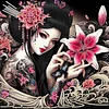 Enchanting Geisha Woman-Partial Special Shaped Diamond Painting 30*30CM