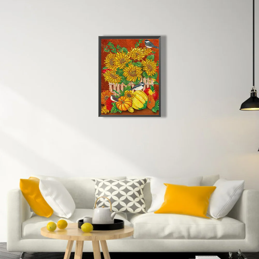 Diamond Painting - Partial Special Shaped Drill - Pumpkin Flora(Canvas|30*40cm)