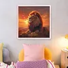Sunset Lion King Full 11CT DIY Stamped Needlework Embroidery Kit 15.75x15.75inch Embroidery Needlepoint Starter Kits Cross Stitch Art and Crafts Kits for Beginners Adults Home Decor