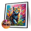 5D DIY Full Round Drill Diamond Painting Cat and Butterfly Kit Home Decor30x30cm