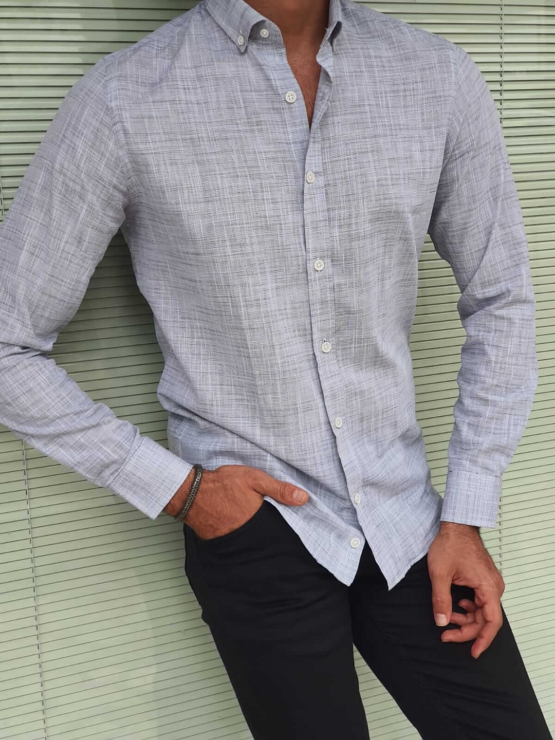 Birch Patterned Gray Shirt