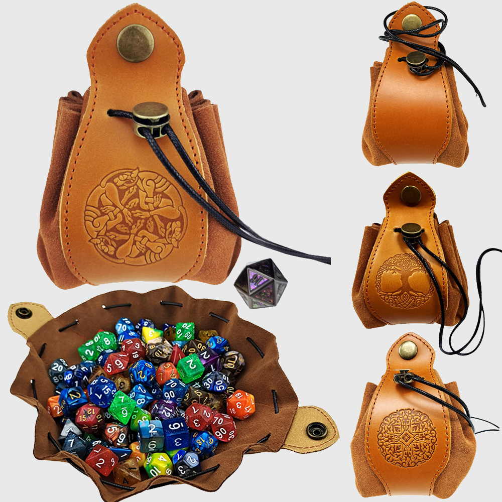 Handmade Leather Celtic Dice Bag & Tray