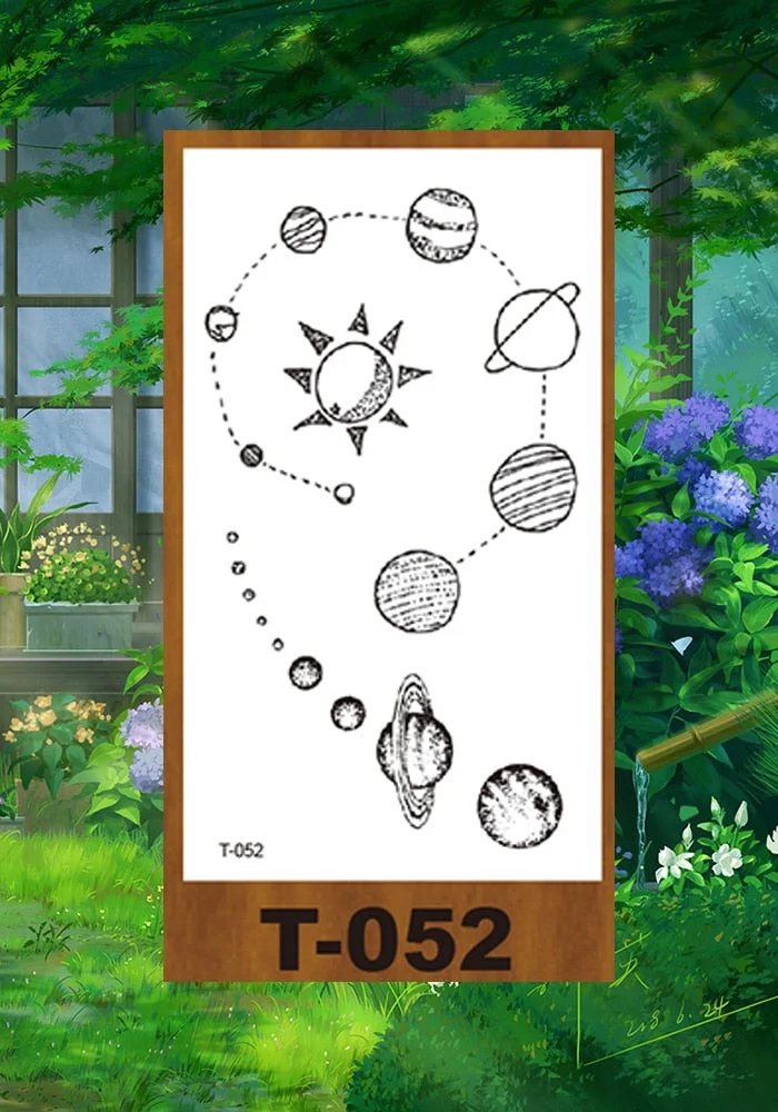 Drop Shipping Small Temporary Tattoo Stickers Solar System Animal Panda Deer Girl Kid Arm Buttock Abdomen Neck Ankles Art Tatoo