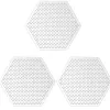 3PCS 5mm Fuse Beads Boards, Large Clear Pegboards Kits, Hexagon & Square & Round